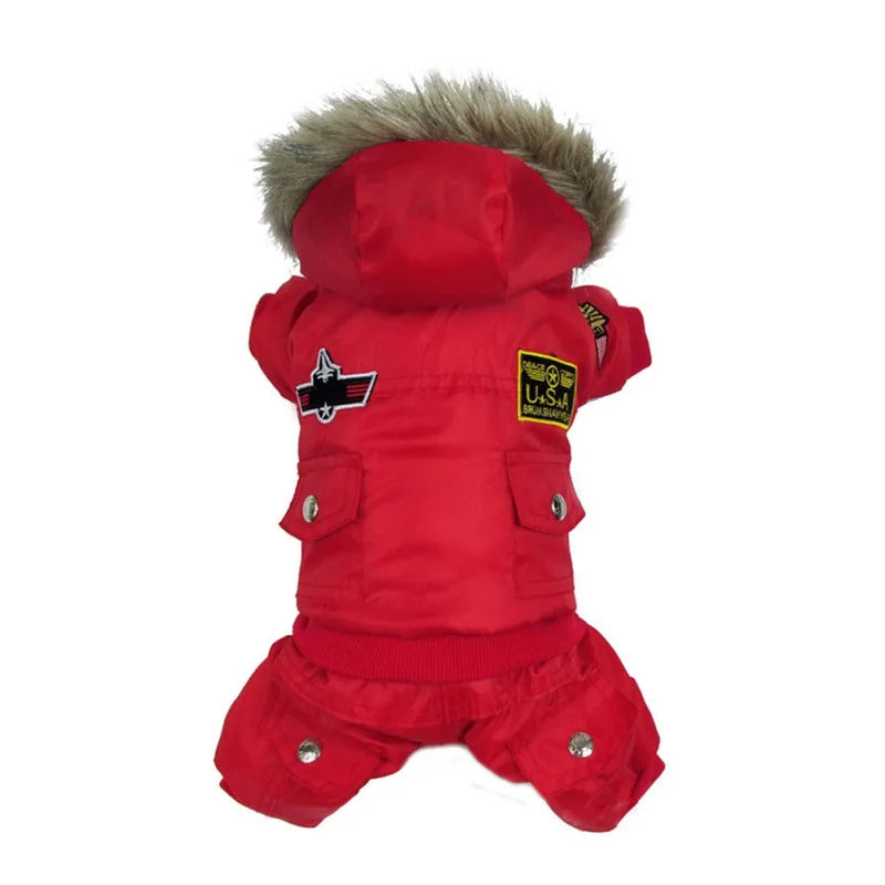 Autumn Winter Warm Pet Dog Jacket Thickened Hooded Padded Coat Waterproof for Small Medium Dogs Puppy Jumpsuit