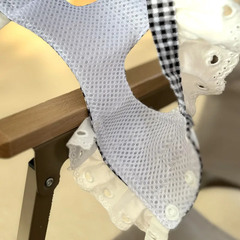 Miss Doggy Lace Puppy Harness Vest Plaid Summer Dog Outfit