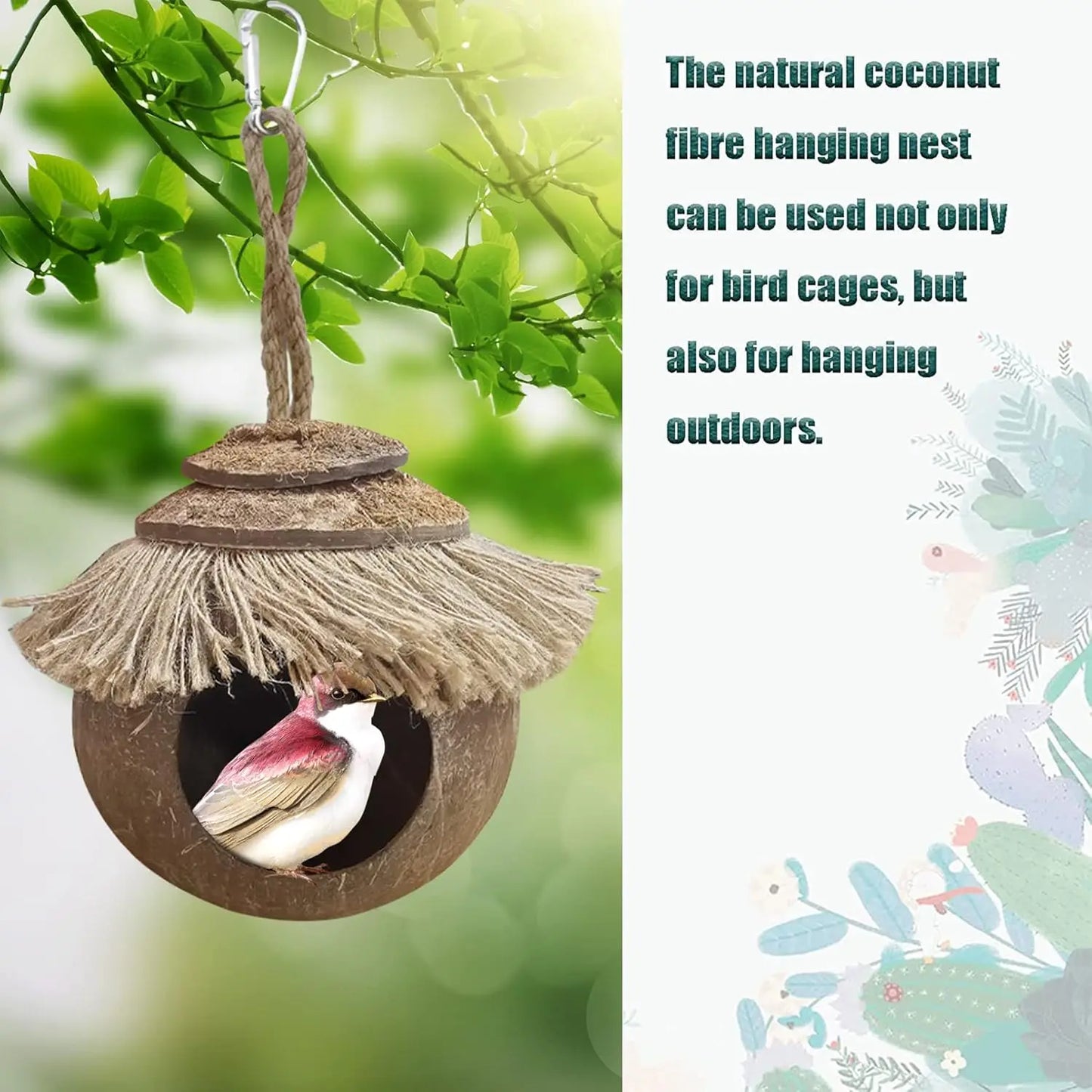 Coconut Fiber Hanging Bird Cage Parrot House
