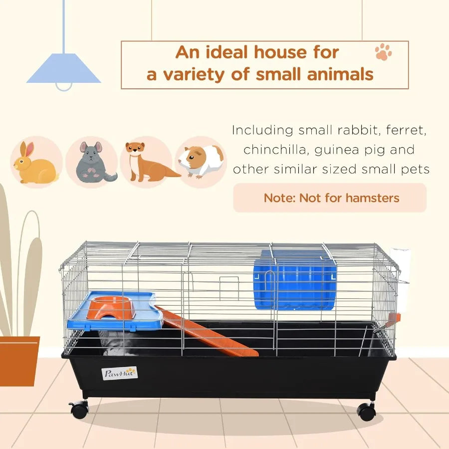 Small Animal Cage With Rolling Wheels Pro