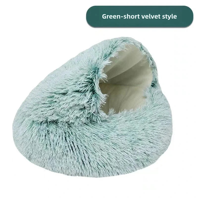 LEWENCN Autumn and Winter Soft Plush Pet Bed for Cats Warm Comforter Nest Shell