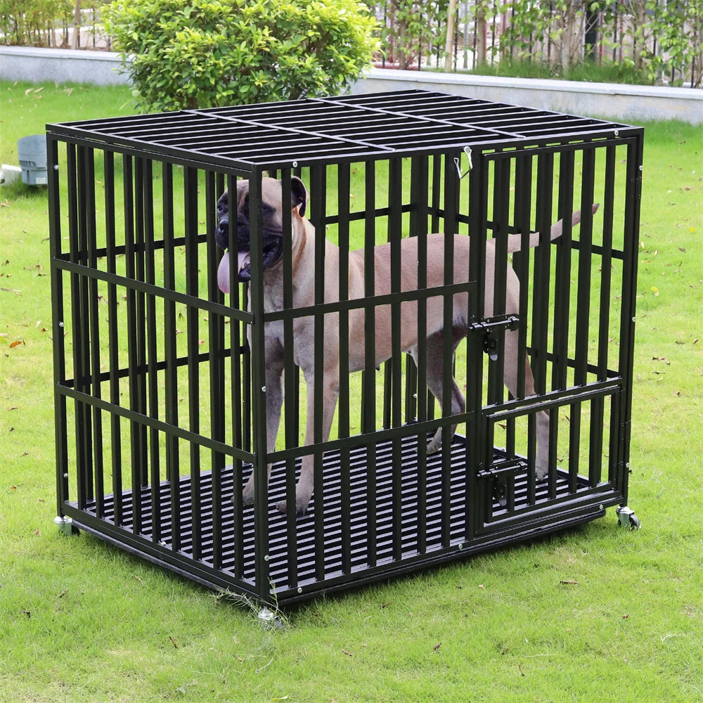 Borwarth Heavy Duty Dog Crate Playpen With Locking Wheels