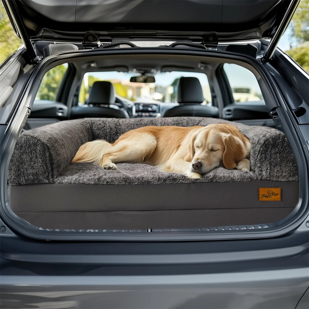 BINGOPAWCN Foldable Plush Orthopedic Dog Bed Calming