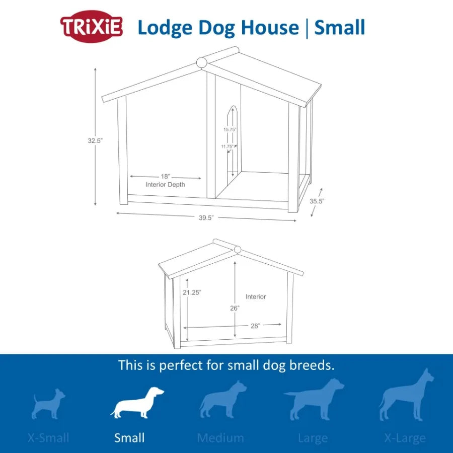 Natura Lodge Weatherproof Outdoor Dog House With Porch