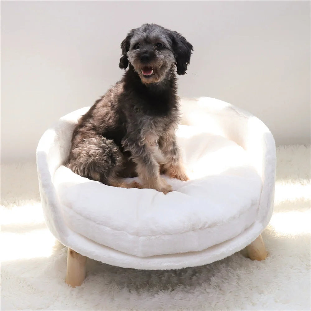 Ultra Soft Elevated Dog Cat Sofa Bed With Cushion