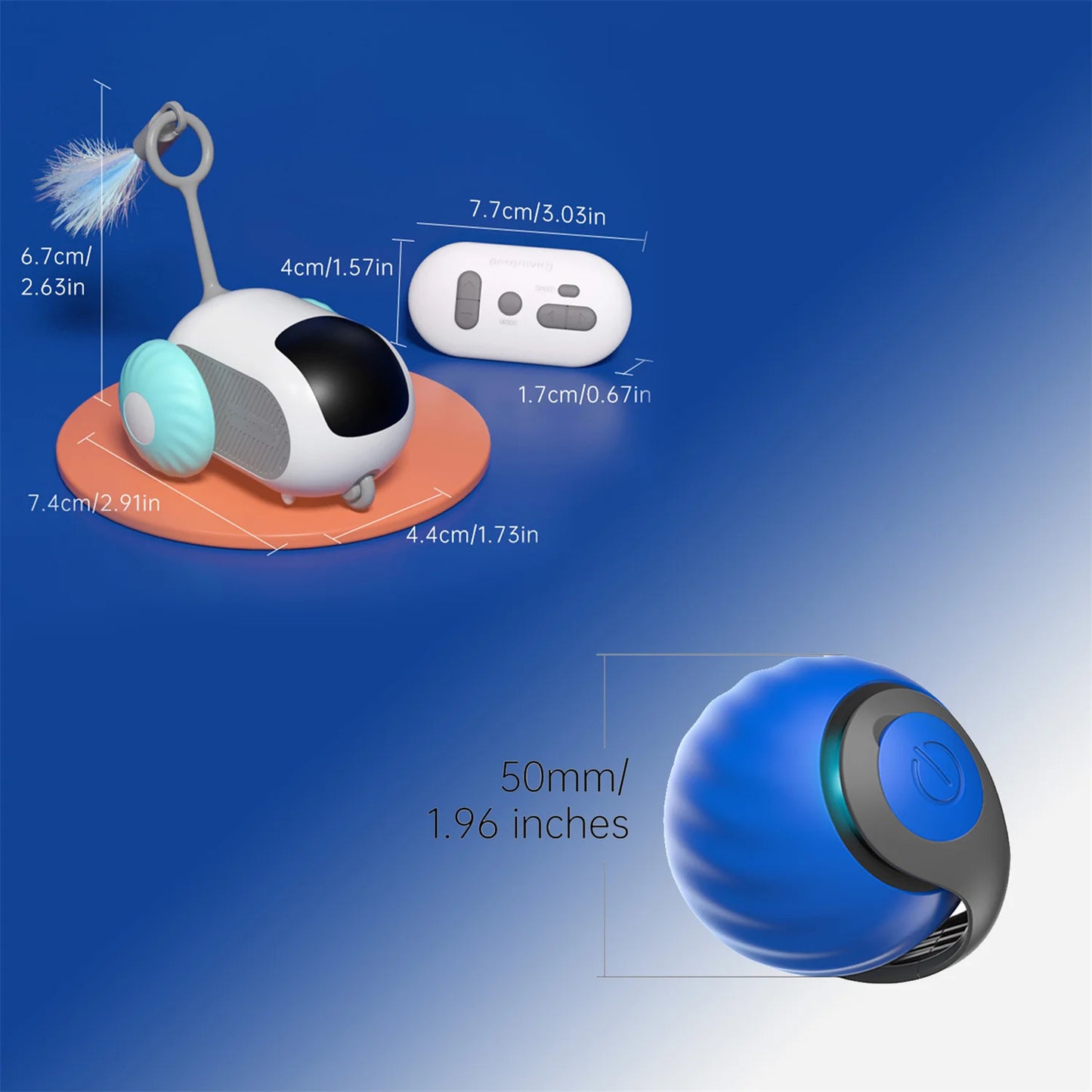 Interactive Automatic Remote Control Cat Mice Car and Ball Toy