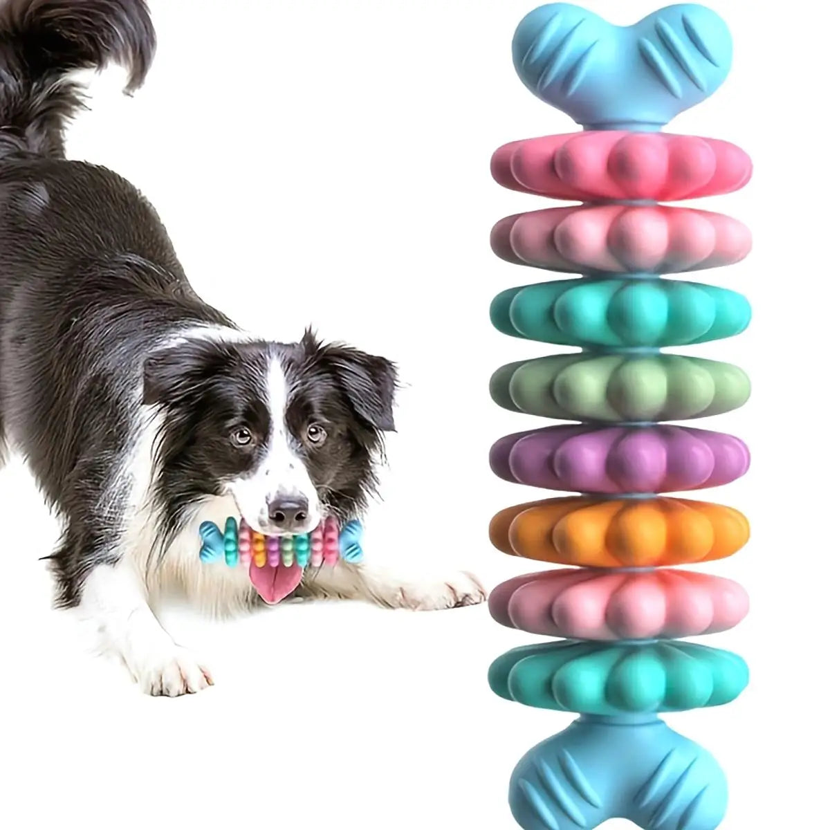 Durable 2PCS Multi Color Dog Chew Toys for Dental Care