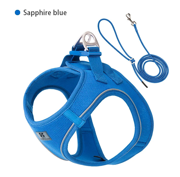 Adjustable Reflective Dog Harness Leash Set for Small Dogs