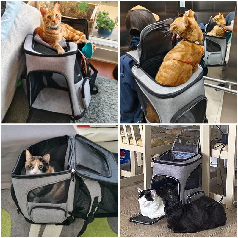 Breathable Foldable Pet Carrier Backpack for Cats and Dogs