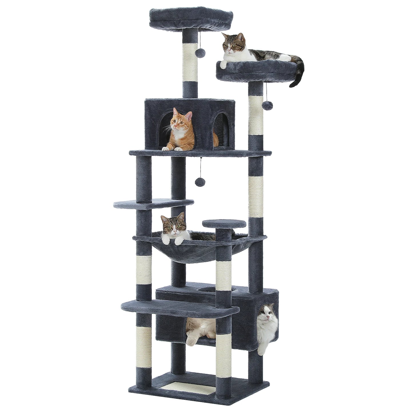 PAWZ Road Large Cat Tree and Tower for Indoor Cats with Scratching Posts and Spacious Hammock