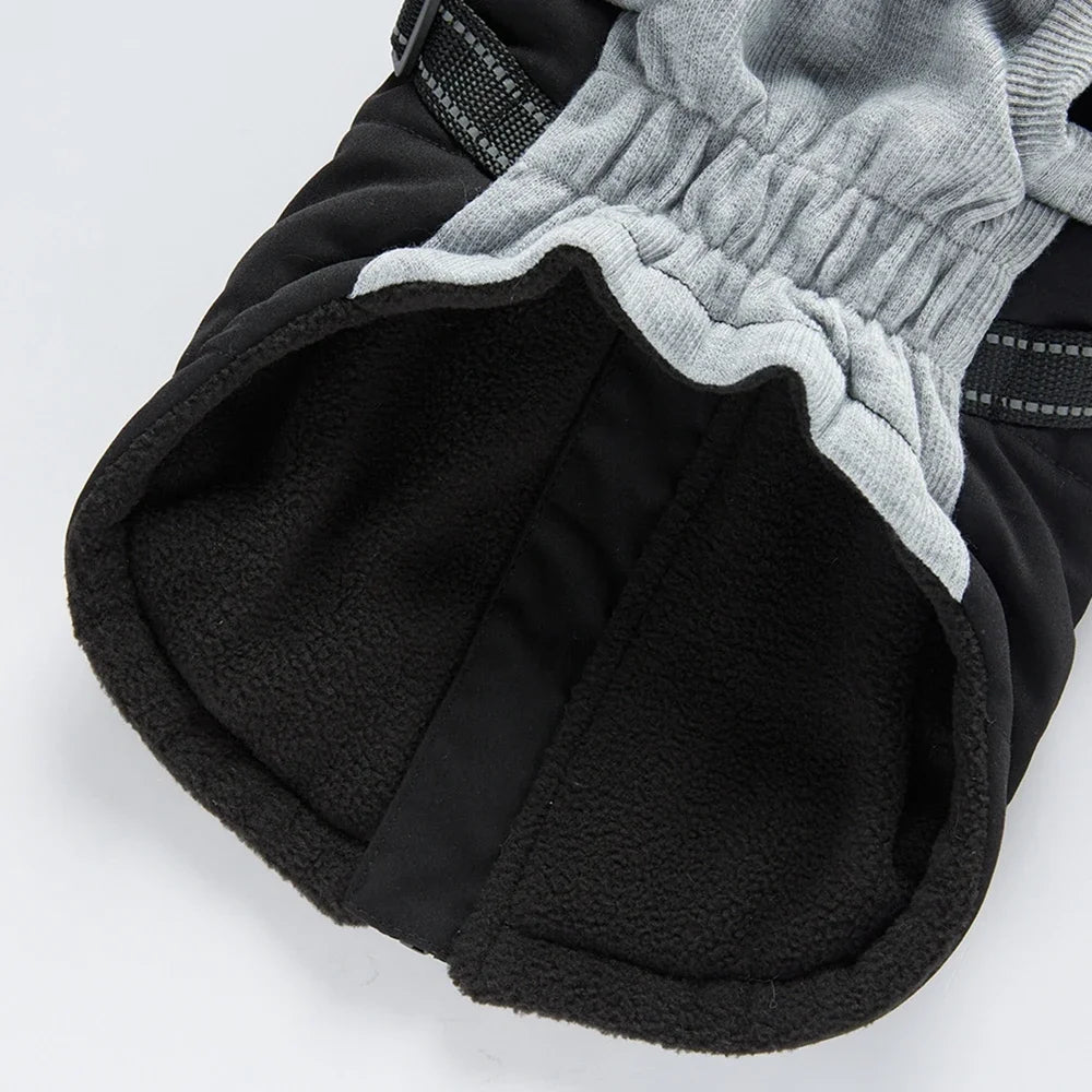 Winter Warm Dog Clothes Thicken Pet Jacket With Harness Fur Collar For Small Medium Chihuahua French Bulldog
