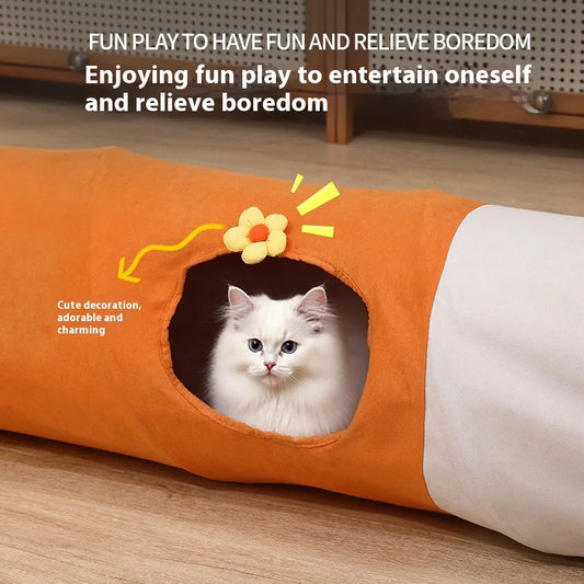 Premium Cat Tunnel Bed Hybrid Oversized Design Multi-Access Points Oxford Fabric for Large Cats