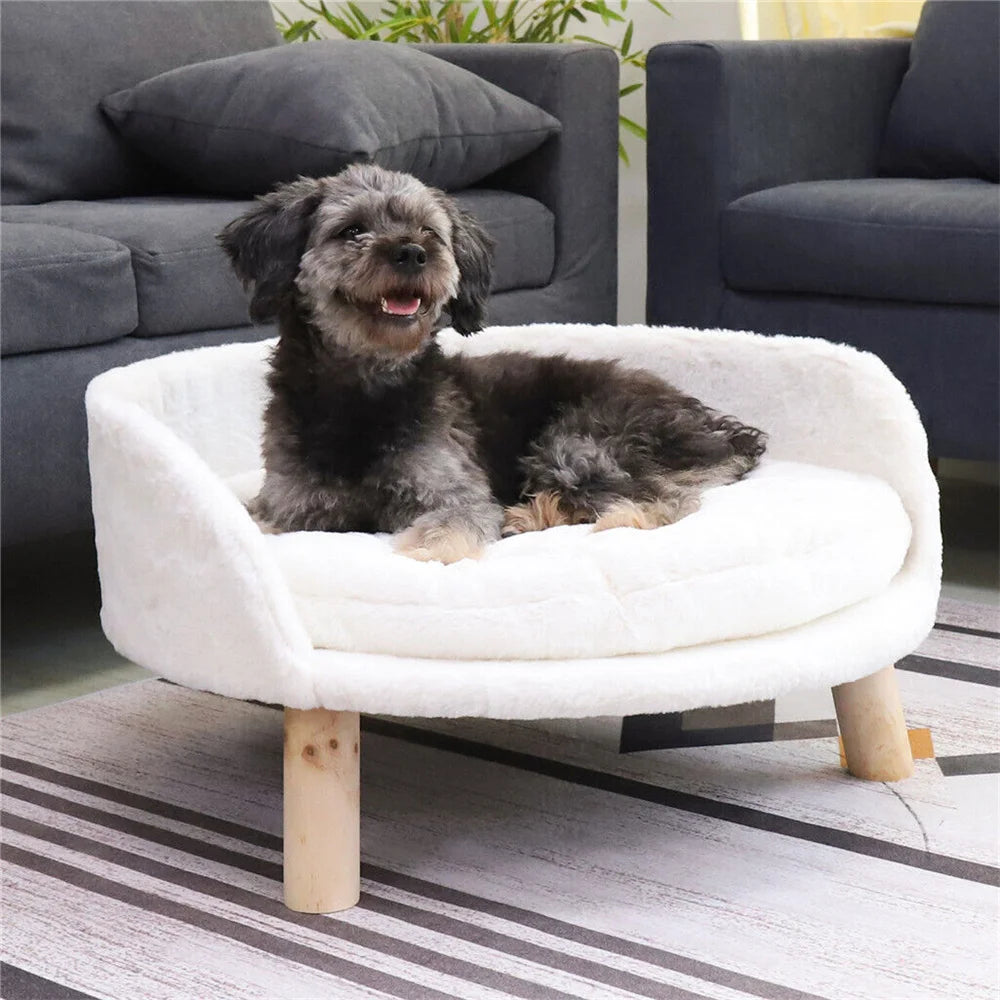 Ultra Soft Elevated Dog Cat Sofa Bed With Cushion