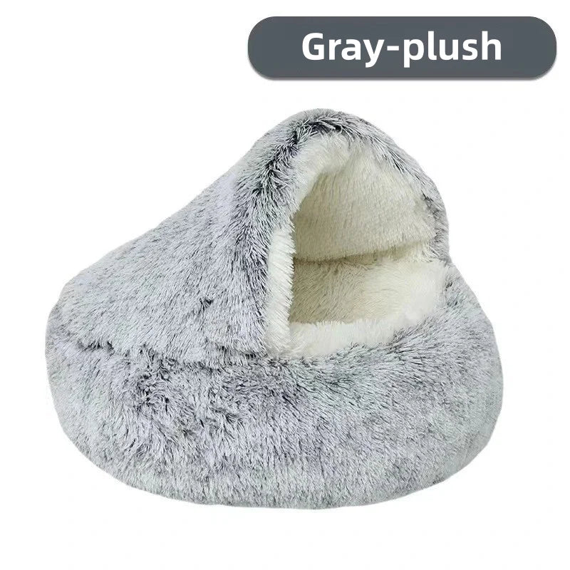 LEWENCN Autumn and Winter Soft Plush Pet Bed for Cats Warm Comforter Nest Shell