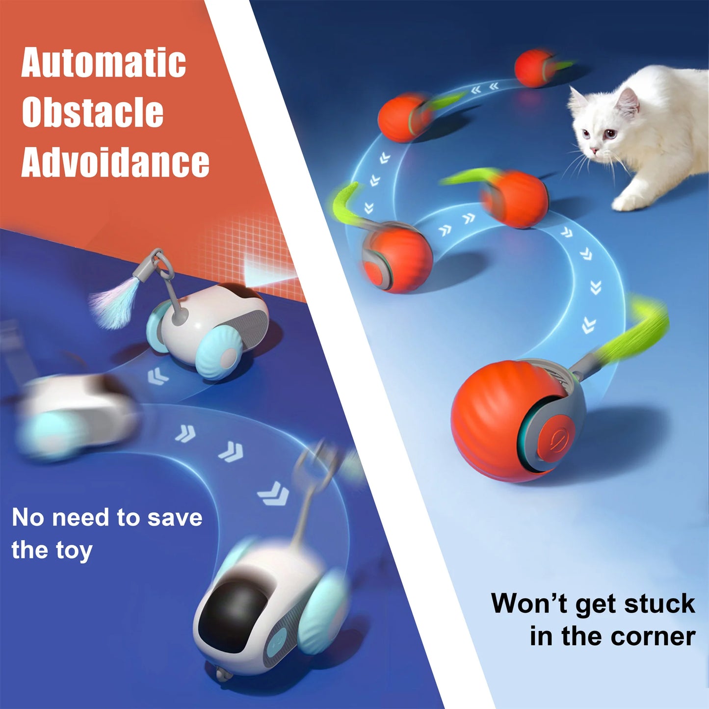 Interactive Automatic Remote Control Cat Mice Car and Ball Toy