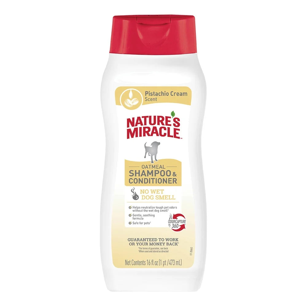 Oatmeal Dog Shampoo Conditioner Pistachio Cream Odor Neutralizing Formula 16oz