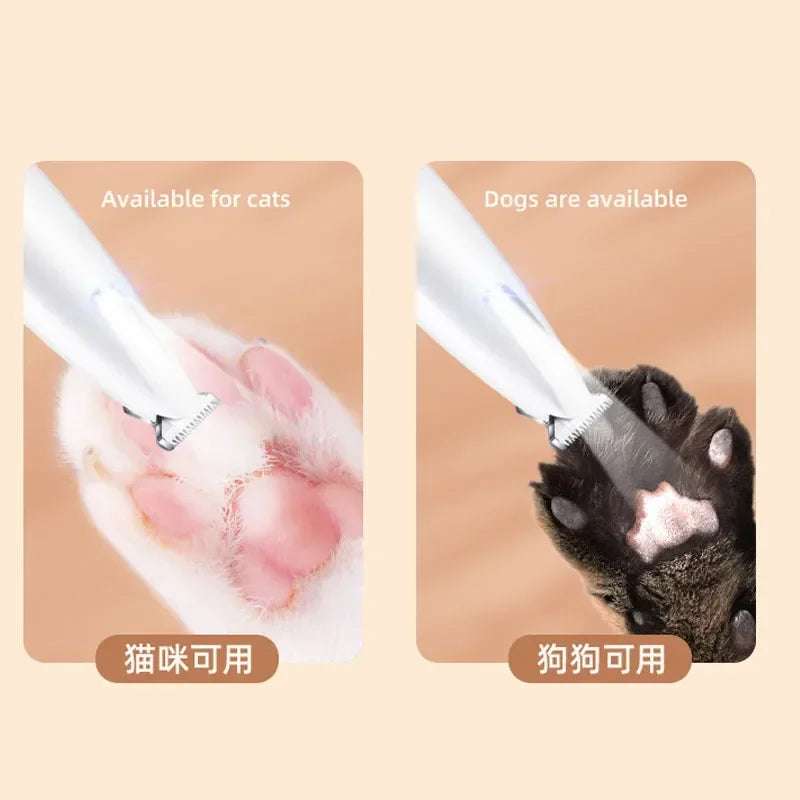 New Waterproof Dog Paw Trimmer with LED Light and Display