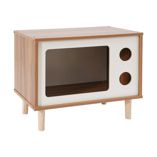 Wooden TV-Shaped Cat House by NoEnName Wear-Resistant Cat Bed for Small Pets