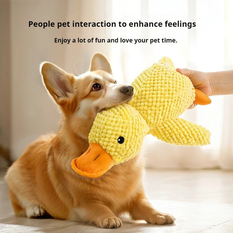 Plush Duck Dog Toy for Teeth Grinding Sound Relief and Fun