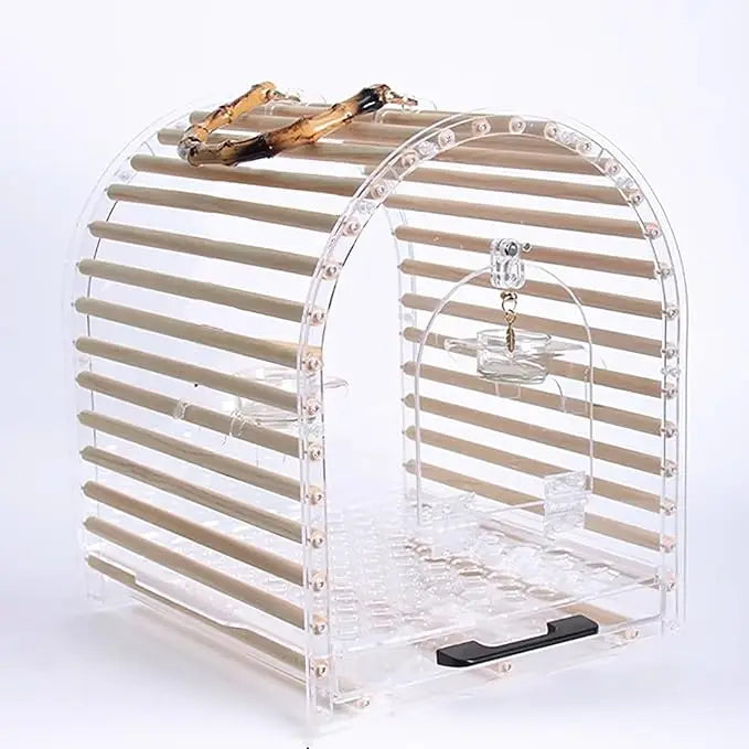 Flight Cage For Parrots Portable Transparent Bird Cage