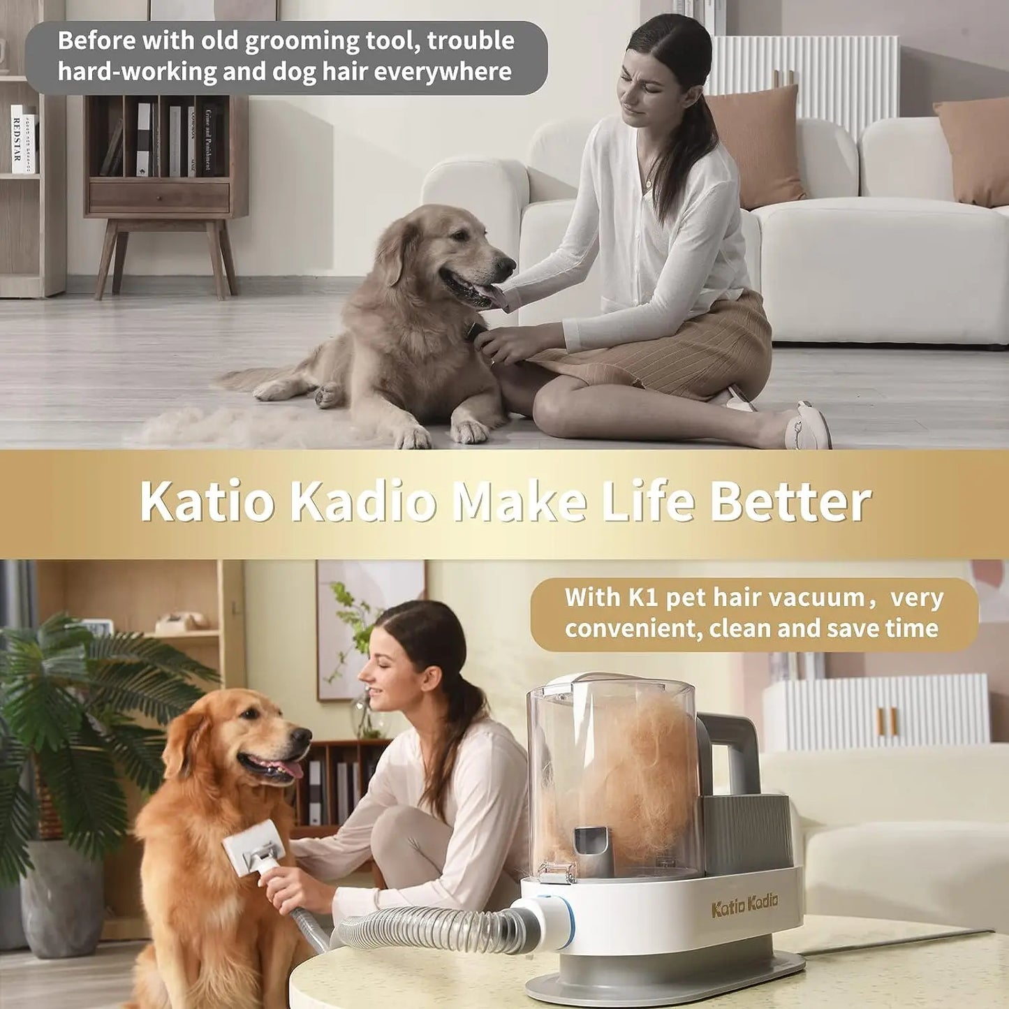 5in1 Pet Grooming Kit With Vacuum Hair Remover