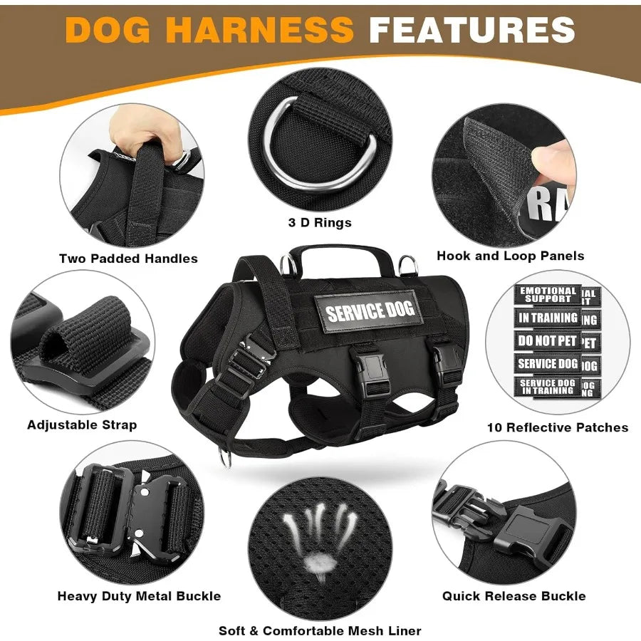 Hign Concerned Tactical MOLLE Vest For Dogs Harness