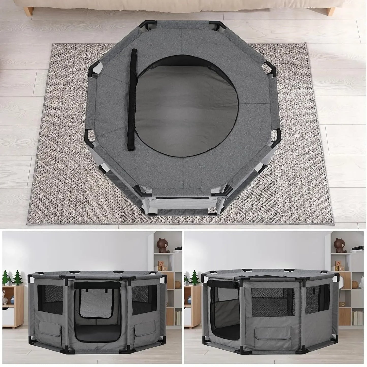 Portable Dog Playpen Indoor Outdoor Pet Exercise Cage Kennel