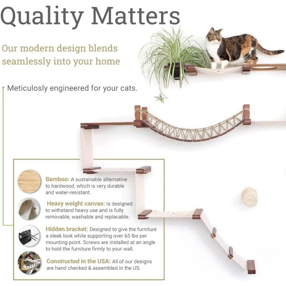 CatastrophiCreations Cat Fort Set Wall Mounted Cat Hammock