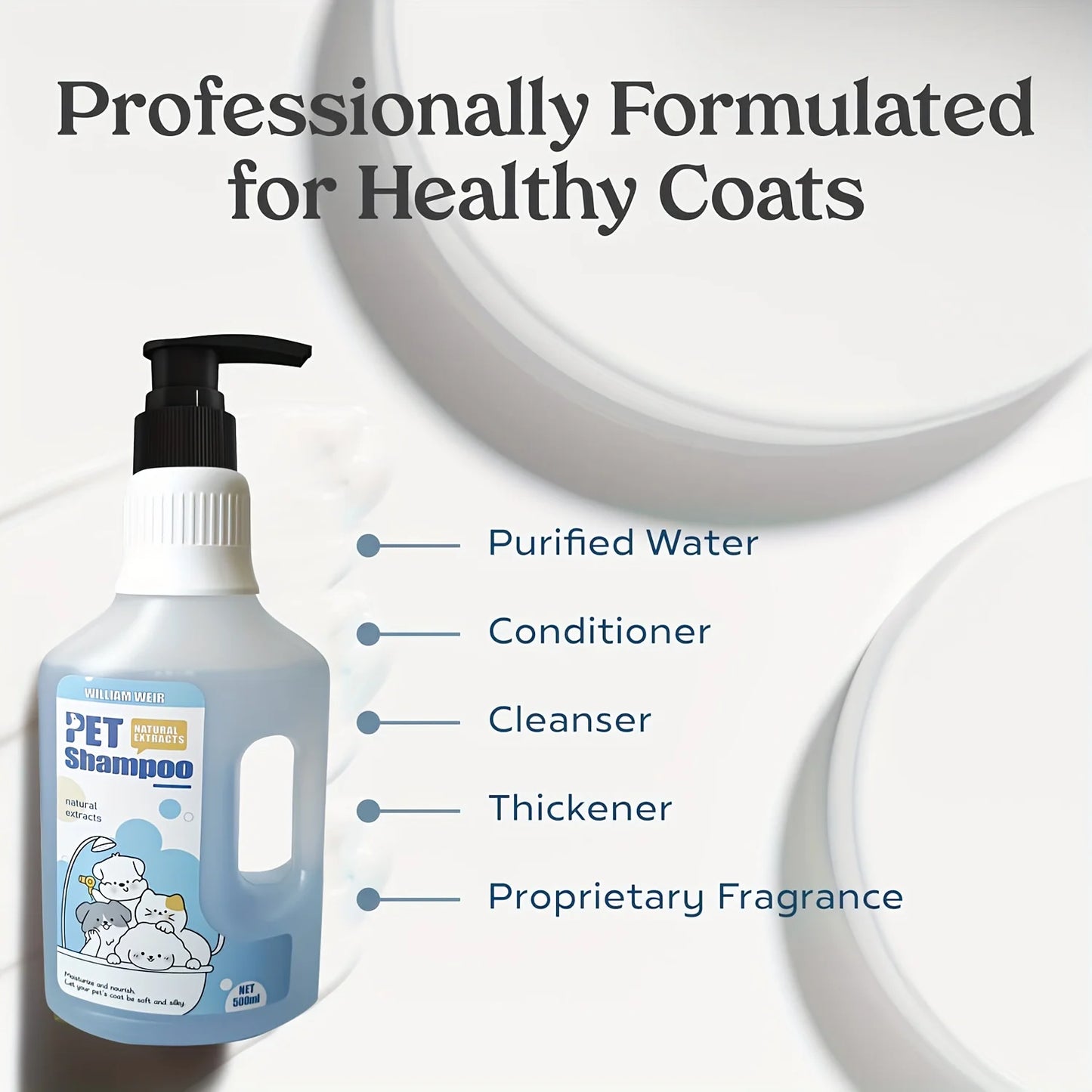 Gentle Pet Bath Gel for Cats and Dogs 500ml Soothing Formula