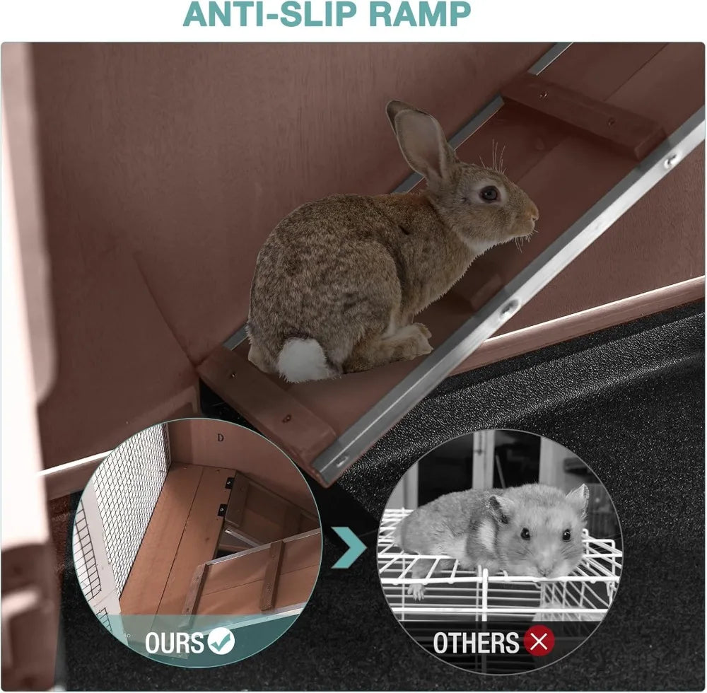 Hign-concerned Rabbit Hutch Indoor Small Animal Cage Ramp
