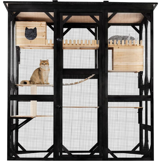 Large Outdoor Cat Catio Walk-in Enclosure for Multiple Cats
