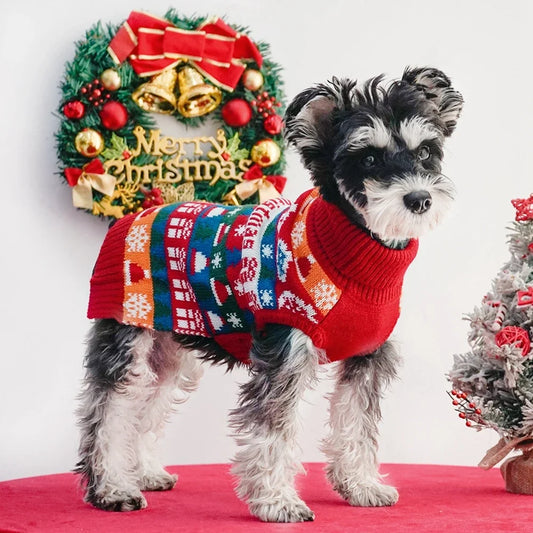 Puppy Sweaters Christmas Pet Clothes Winter Warm Knitwear for Small Dogs Cute Knitted Costumes