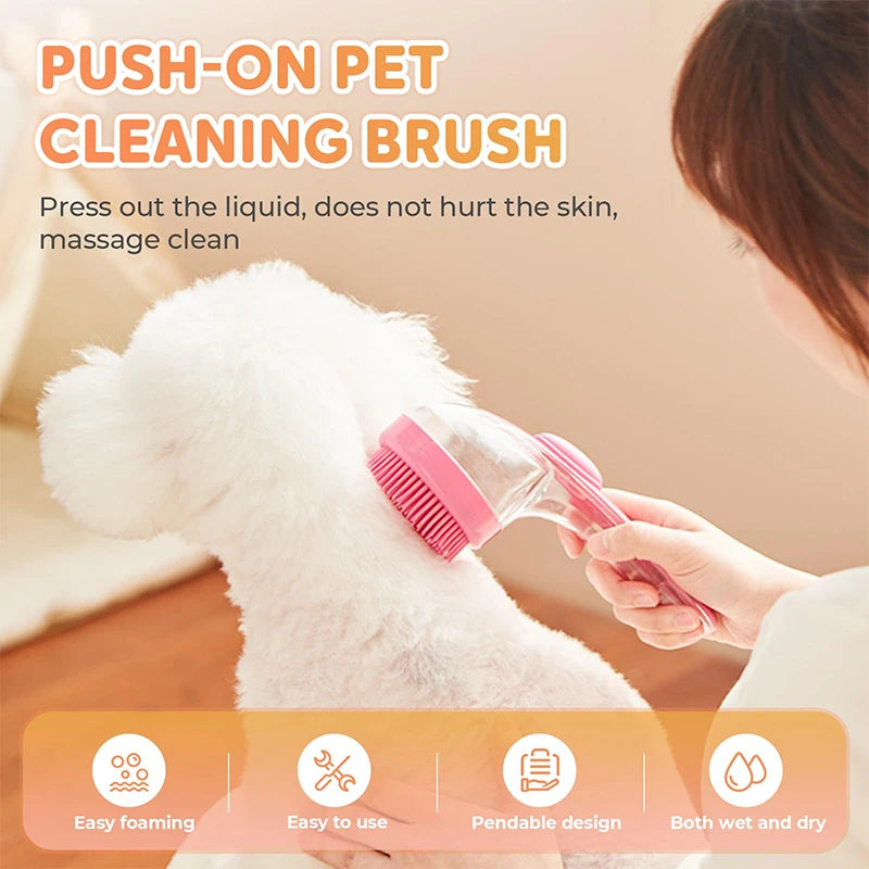 Choice Pet Bath Brush 2 In 1 BuiltIn Shampoo Dispenser