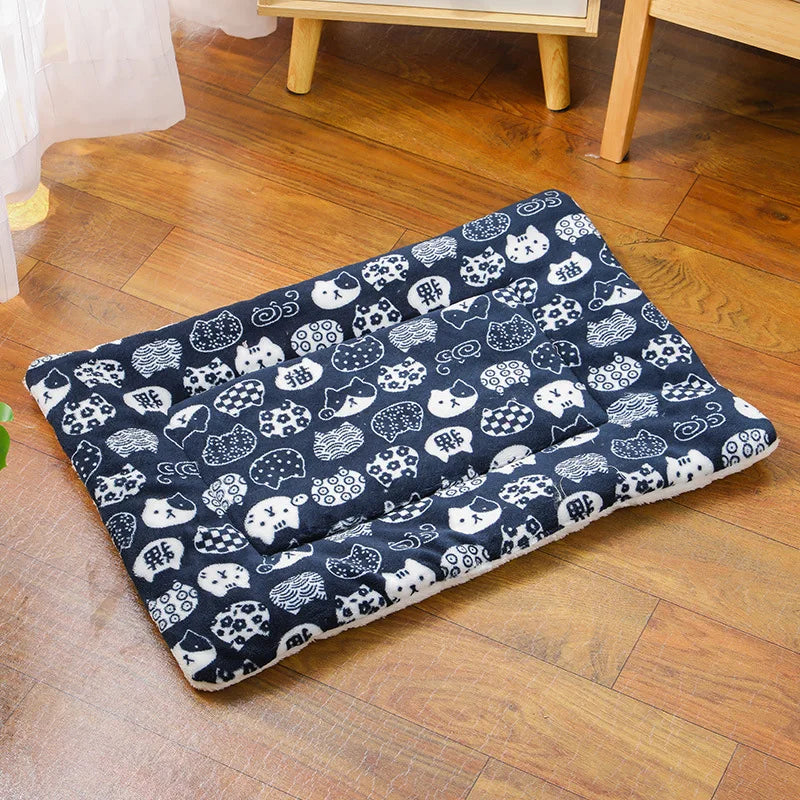 Flannel Pet Sleeping Mat Dog Bed Soft Cushion for Small Pets