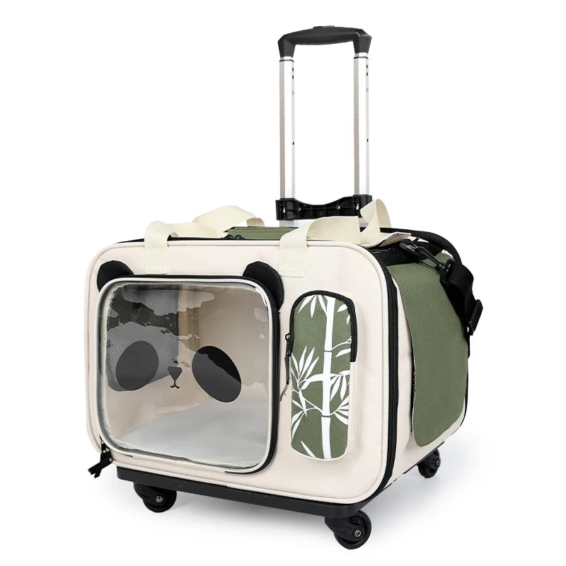 Foldable Pet Dog Cat Trolley Stroller with Universal Wheels