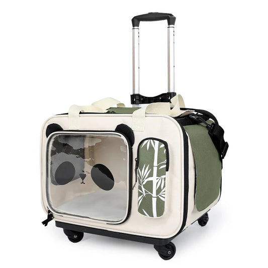 Foldable Pet Dog Cat Trolley Stroller with Universal Wheels
