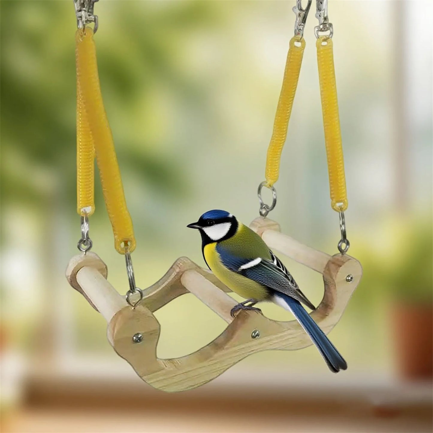 Wooden Bird Perch Swing Toy Parrot Stand