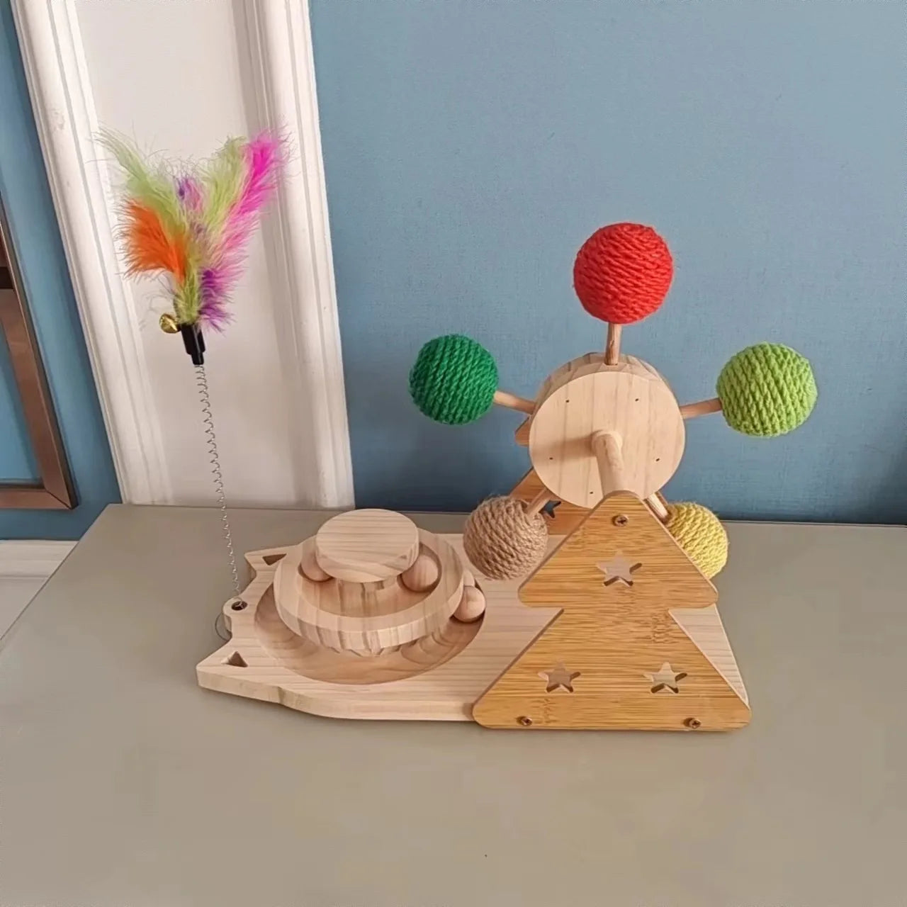 3 In 1 Interactive Cat Toy Set With Ferris Wheel And Teaser Wand
