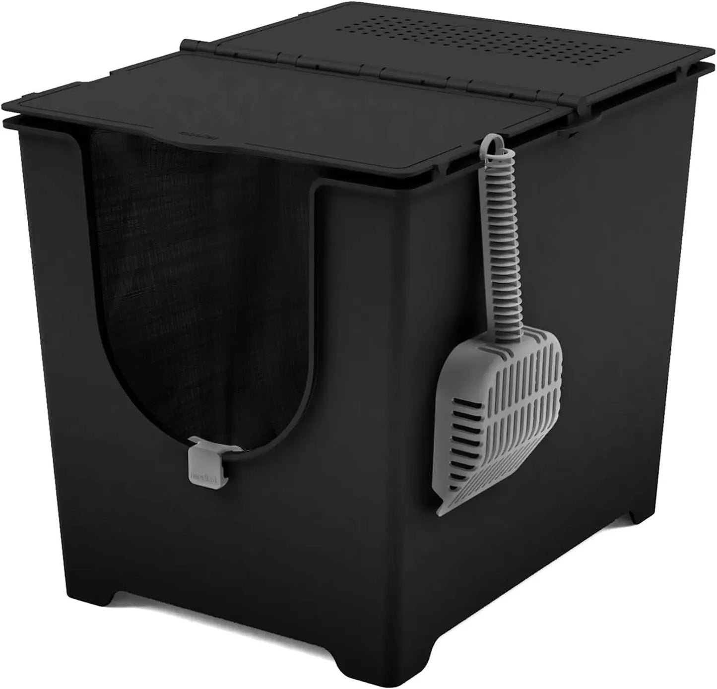 Flip Litter Box with Three Lid Positions and Reusable Liner for Easy Cat Care