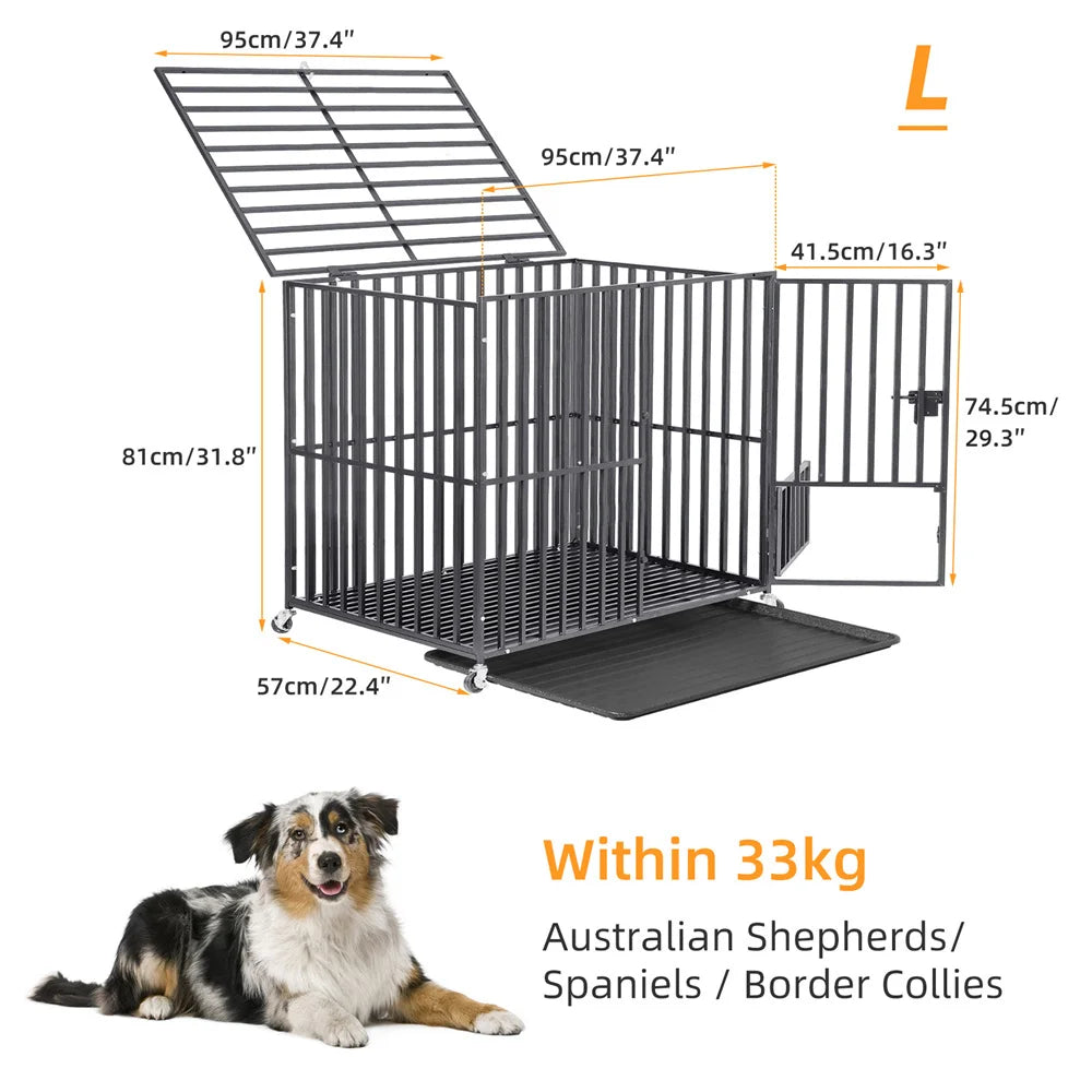 Borwarth Heavy Duty Dog Crate Playpen With Locking Wheels
