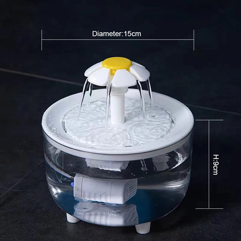 Automatic Cat Water Fountain USB Electric Filtered Drinker Bowl