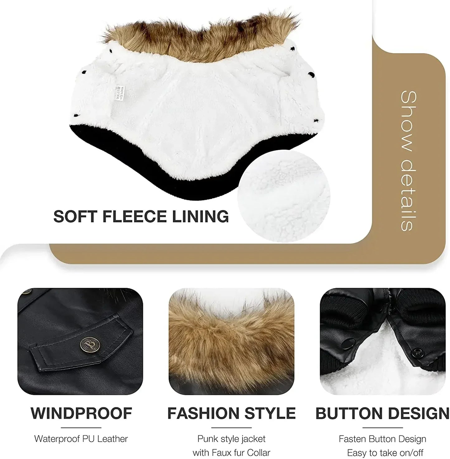Winter Waterproof PU Dog Jacket for Medium Dogs by NoEnName