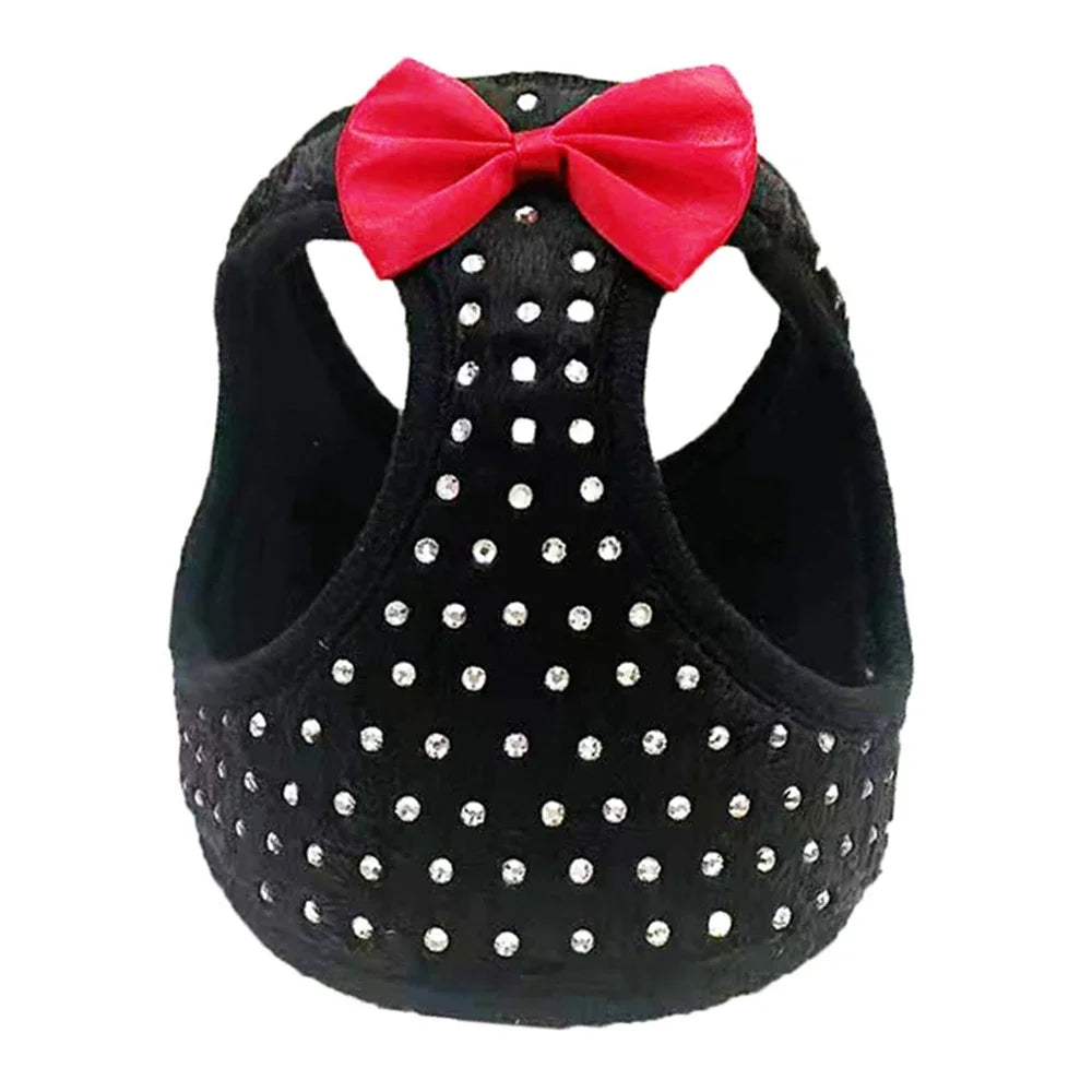 Bowknot Adjustable Pet Harness and Leash Set for Small Dogs