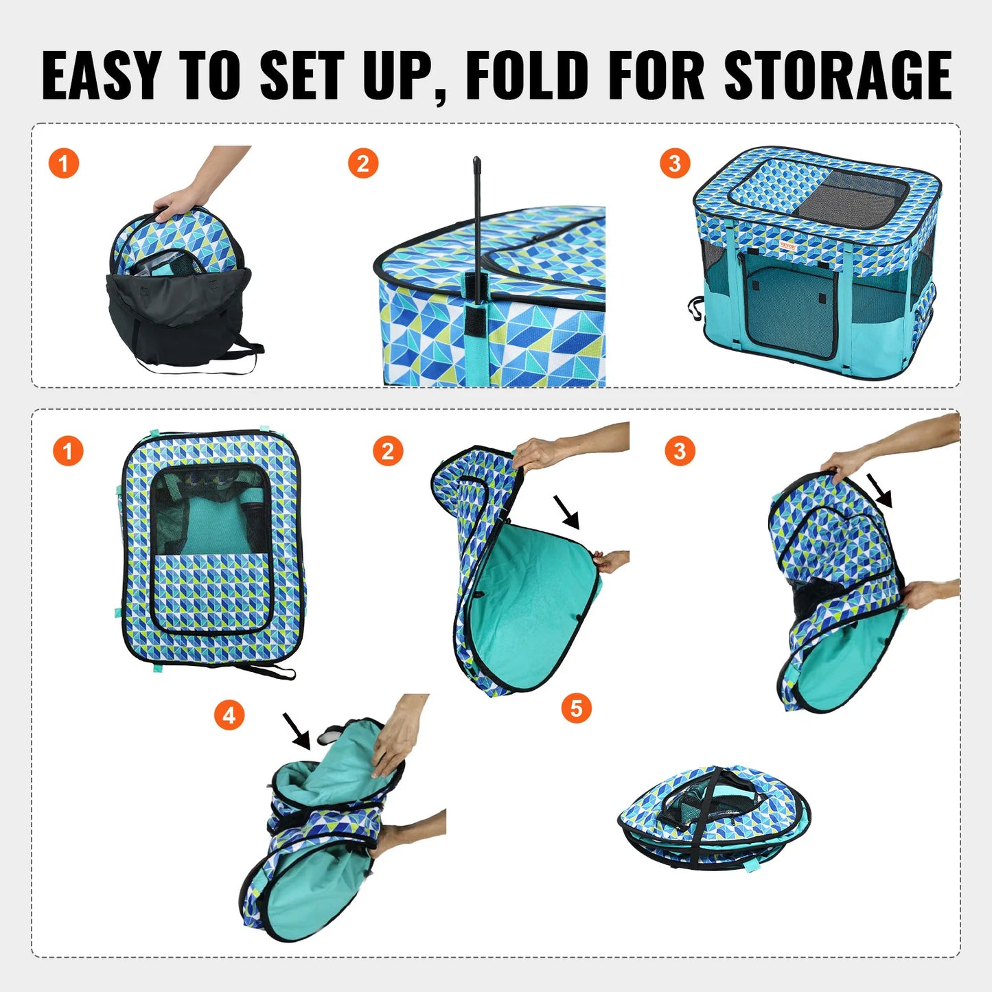 VEVOR Portable Foldable Waterproof Pet Playpen Tent For Dogs