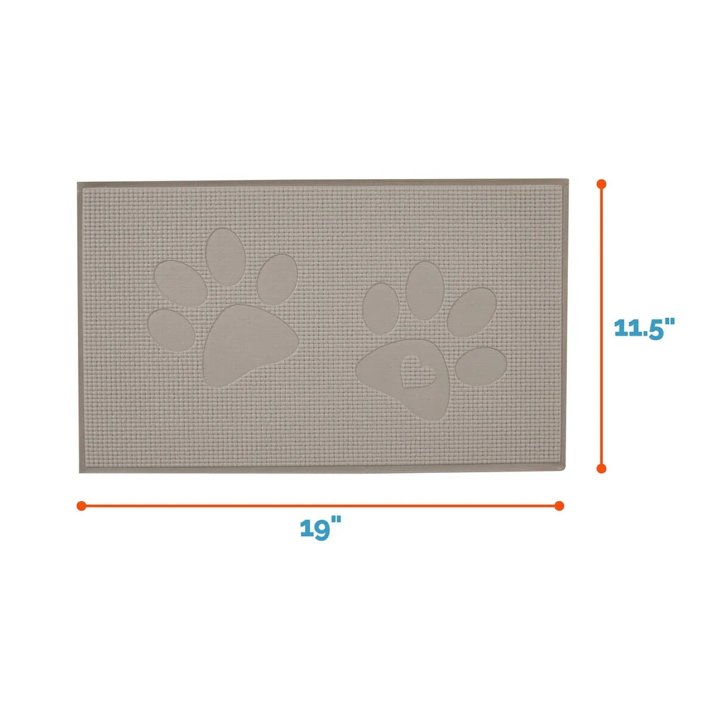 DUTRIEUX Foam Dog Bowl Mat Non Slip Paw Print Design