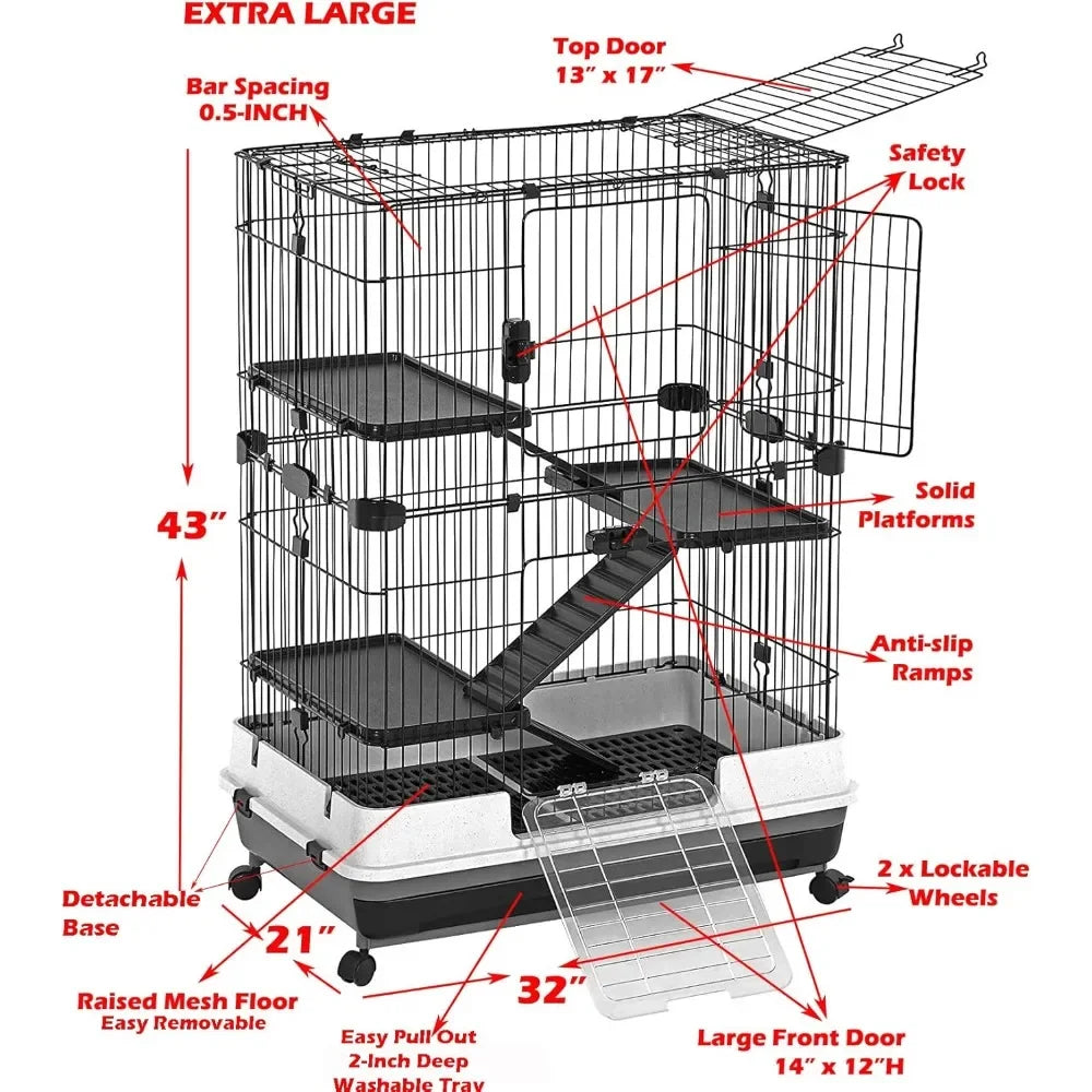 Hign-concerned Luxury Multi Level Small Animal Hutch