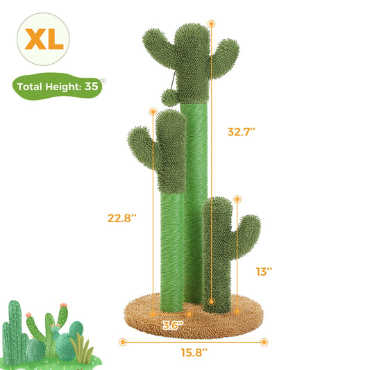 Pequlticn Cactus Cat Tree With Condo Hammock Ball Indoors
