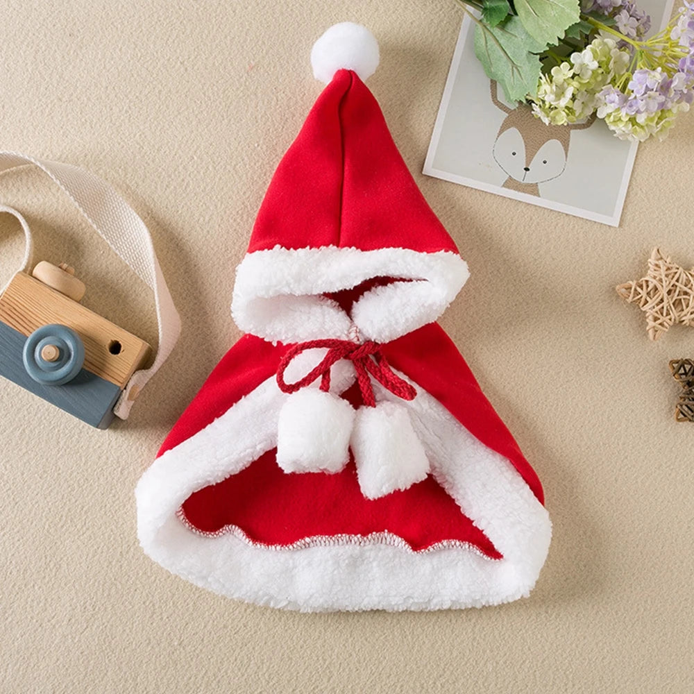 Pet Cat Dog Cape Change Into Santa Cape Deer Red Riding Hood Warm Plush Kawaii Comfortable Windproof Costume