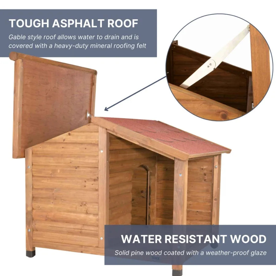 Natura Lodge Weatherproof Outdoor Dog House With Porch