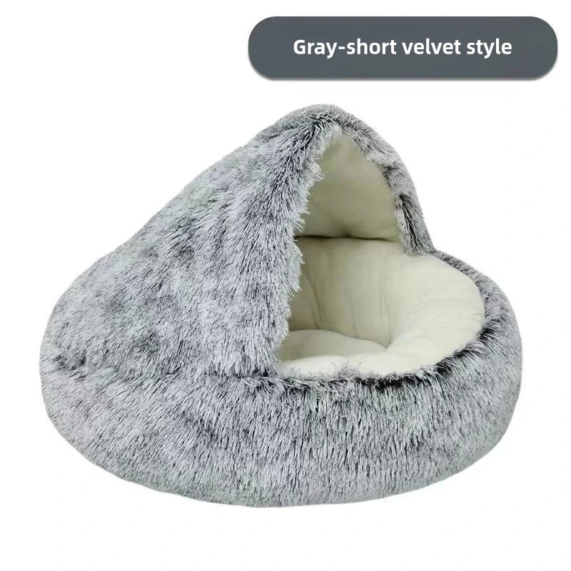 LEWENCN Autumn and Winter Soft Plush Pet Bed for Cats Warm Comforter Nest Shell